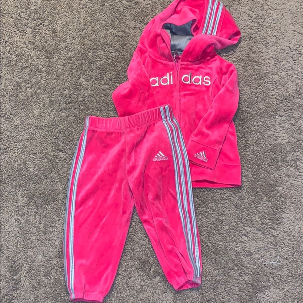 Pink Suede Adidas Sweatsuit